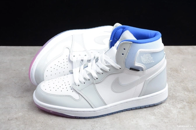 Zoom High CK6637-104 Retro Blue Air Jordan 1 White Racer 0709